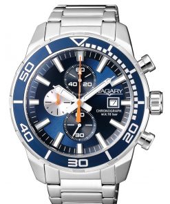VAGARY by CITIZEN: Orologio uomo CRONO in ACCIAIO e cinturino in ACCIAIO, collezione ACQUA 39,  IA9-616-71