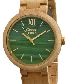Novità GREEN TIME: Orologio uomo solo tempo in legno ACERO e quadrante MELACHITE, ZW083D
