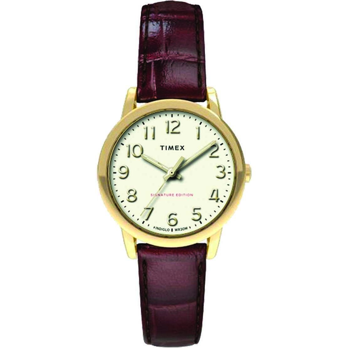 TIMEX: Orologio donna solo tempo della collezione EASY READER con cinturino in pelle, TW2R65400