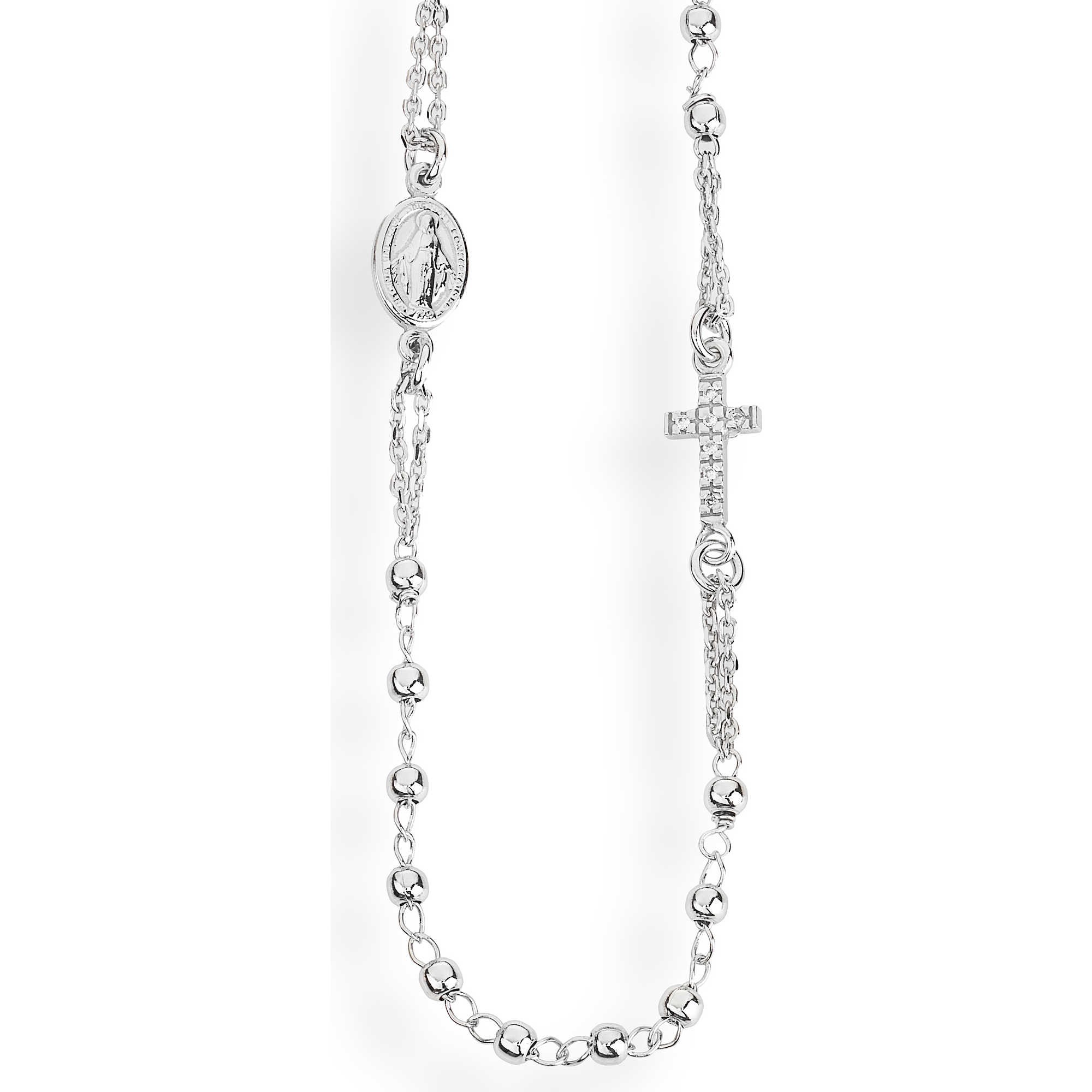 A-MEN ROSARIO: Collana rosario in ARGENTO 925 con PAVE' cristalli, CROBZ3