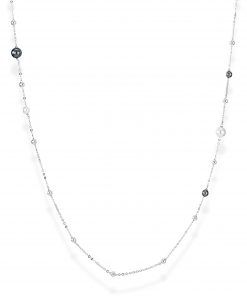 A-MEN: Collana donna in argento 925 con perle bicolore, lunghezza 92 cm regolabile, cl1pb