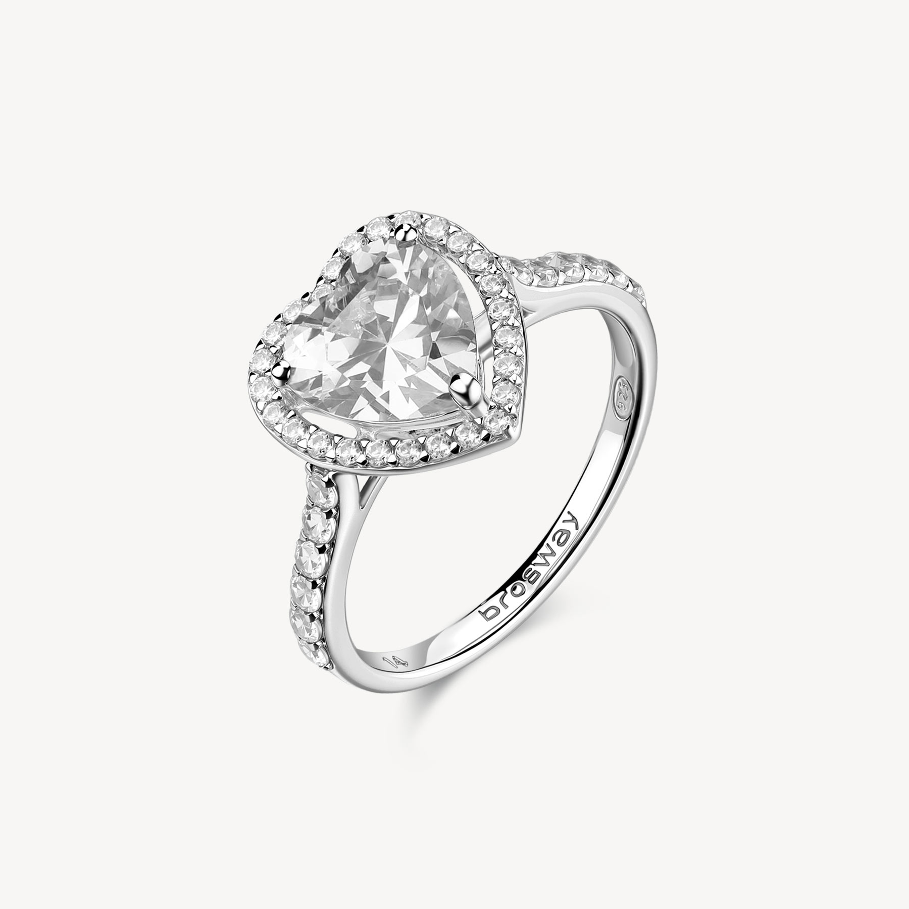 Anello Argento Cuore Zirconi Fancy Brosway