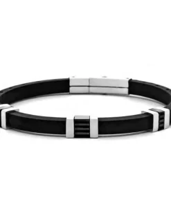 Bracciale Acciaio e Gomma 4US