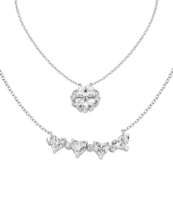 Collana Quadricuore Magnetico Argento Zirconi Amen